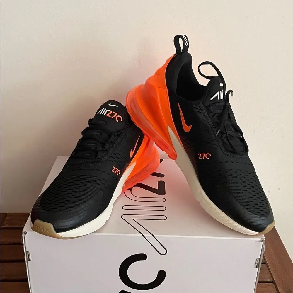 Nike Air Max 270 Black/Total Orange US Men Size 11.5/UK10.5/EU45.5(AH8050-030)